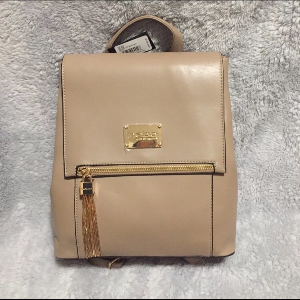 Bebe Taupe Flap Backpack